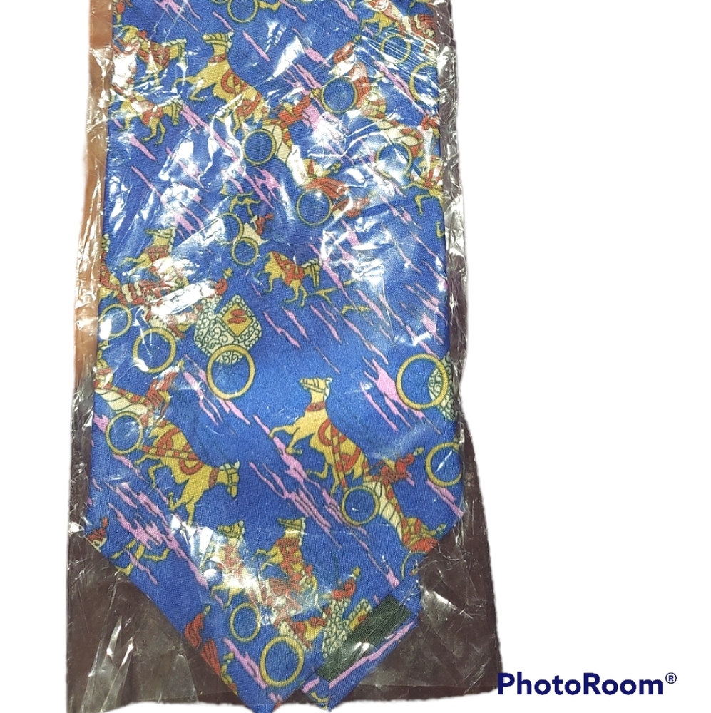 Horse Equestrian Print Silk Men’s Tie Red